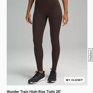 Lululemon Athletica High-Rise Leggings in Dark Brown